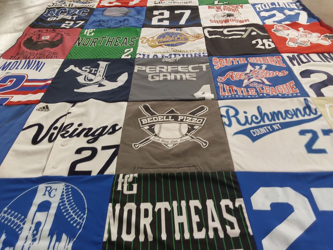 T-shirt quilt featuring vikings by nicole from NY