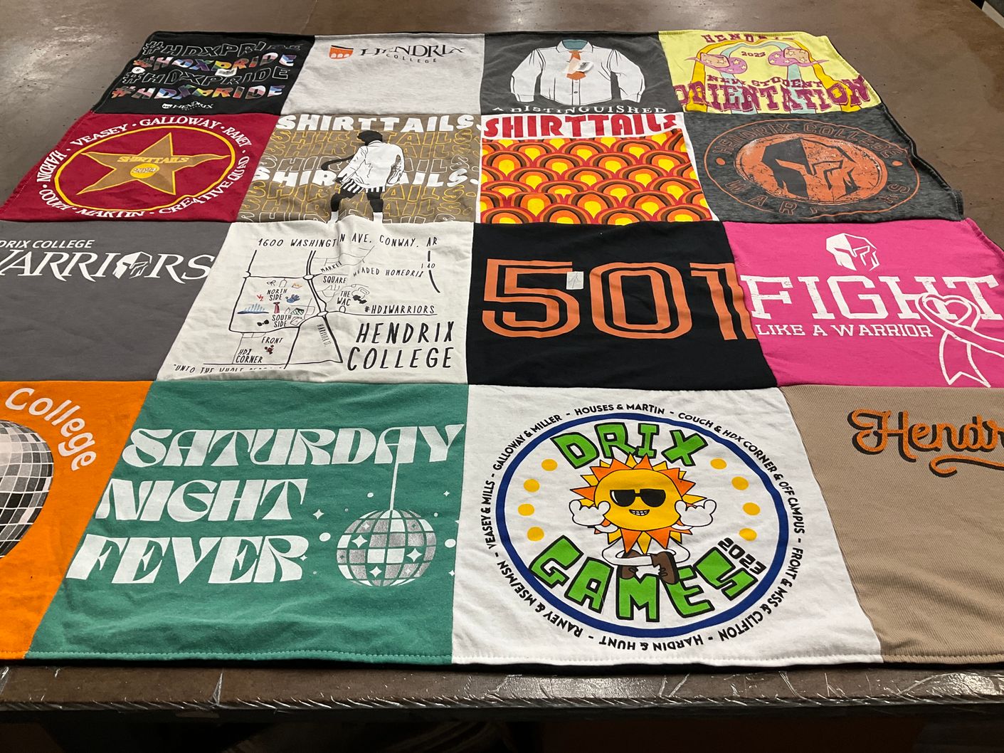 T-shirt quilt featuring hendrix college warriors by Lynette from AR