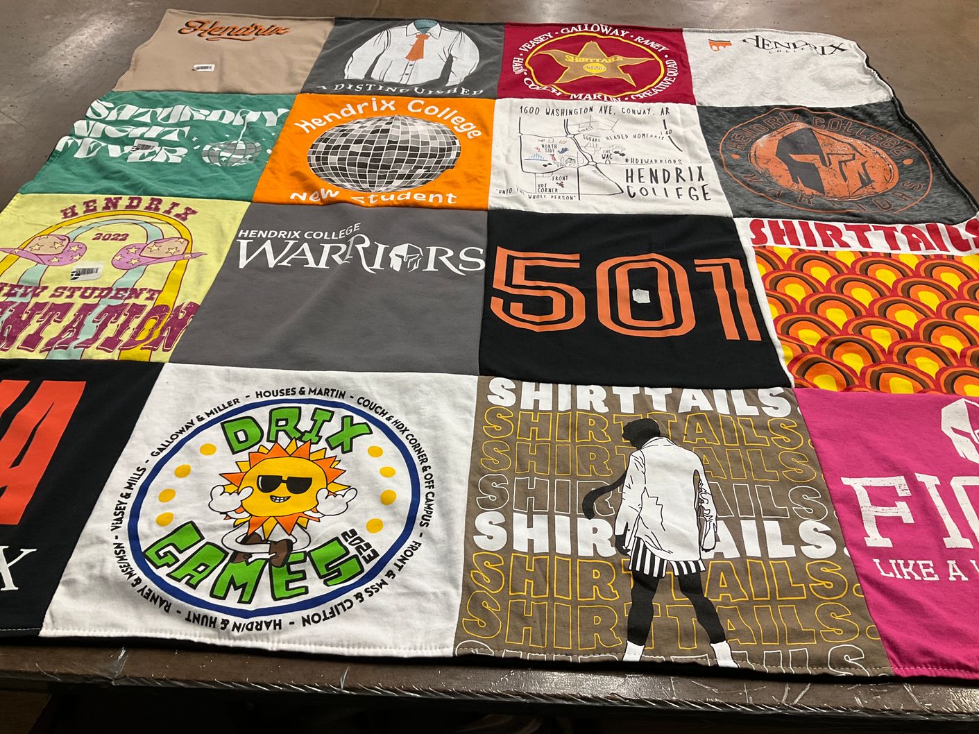 T-shirt quilt featuring warriors by Lynette from AR