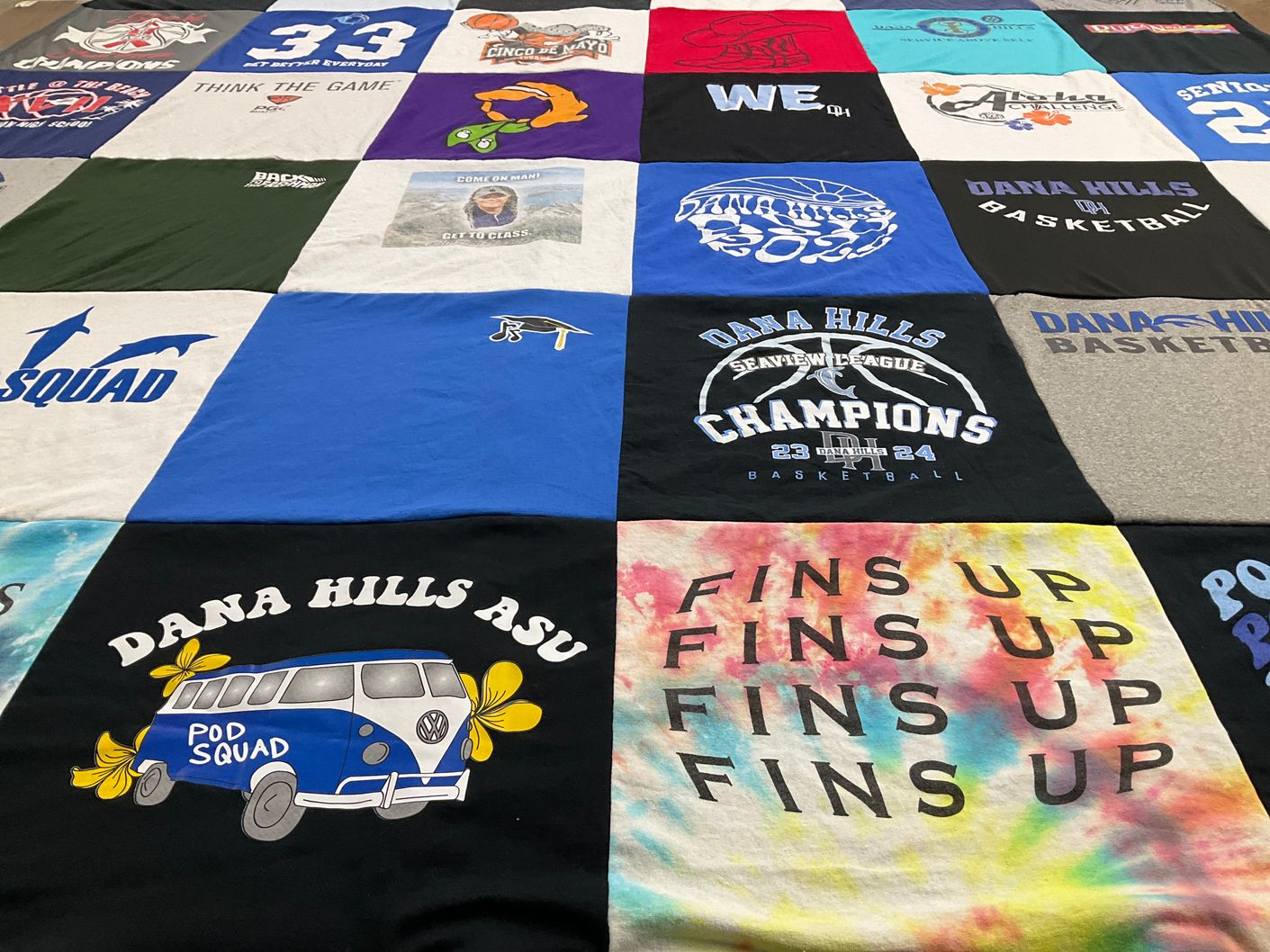 T-shirt quilt featuring dana hills basketball by Marissa from CA