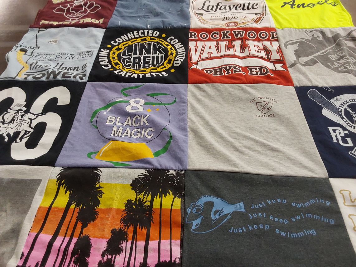 T-shirt quilt from lafayette high school, rockwood valley middle school by Rebecca from MO