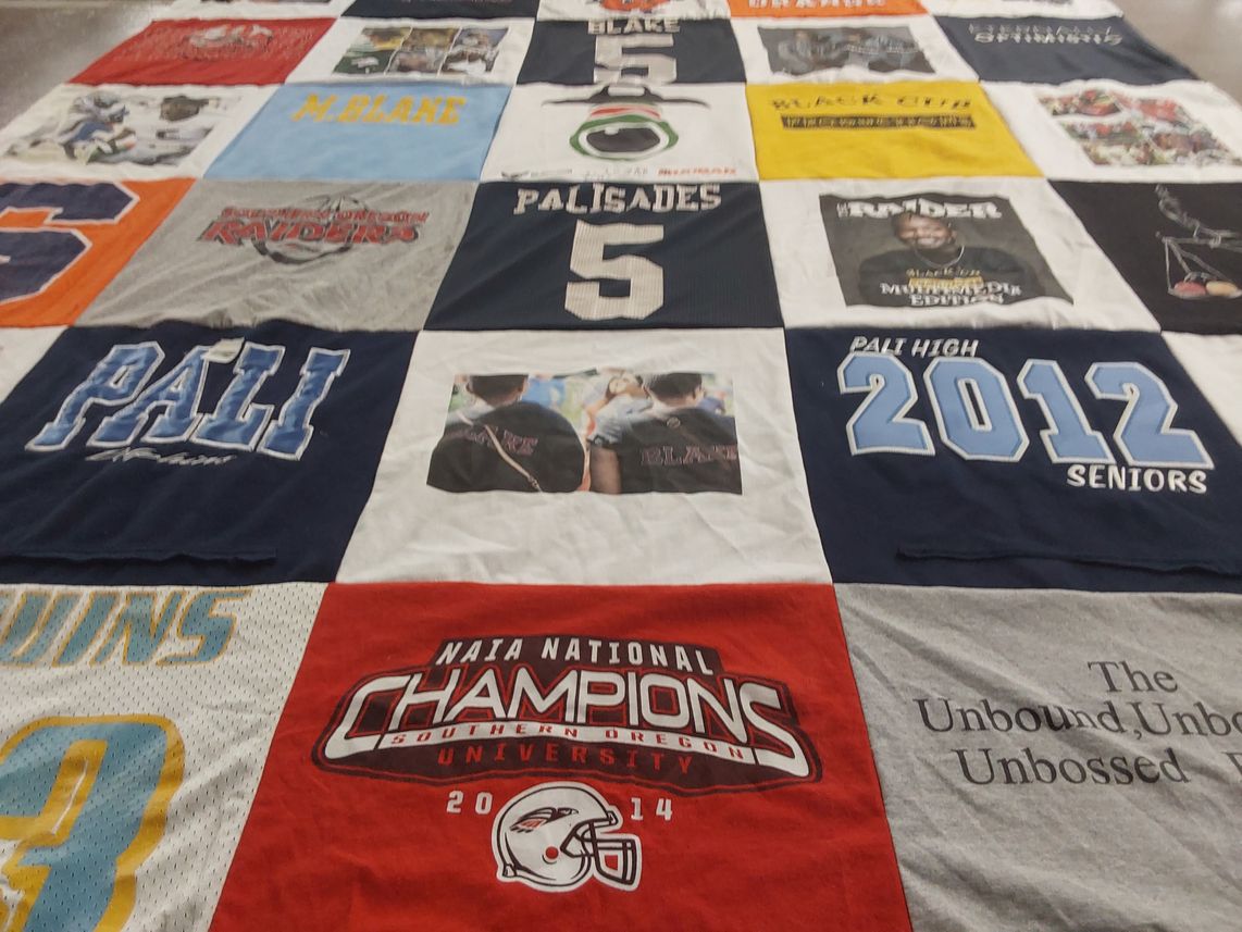 T-shirt quilt from pali high school by Stephanie from CA