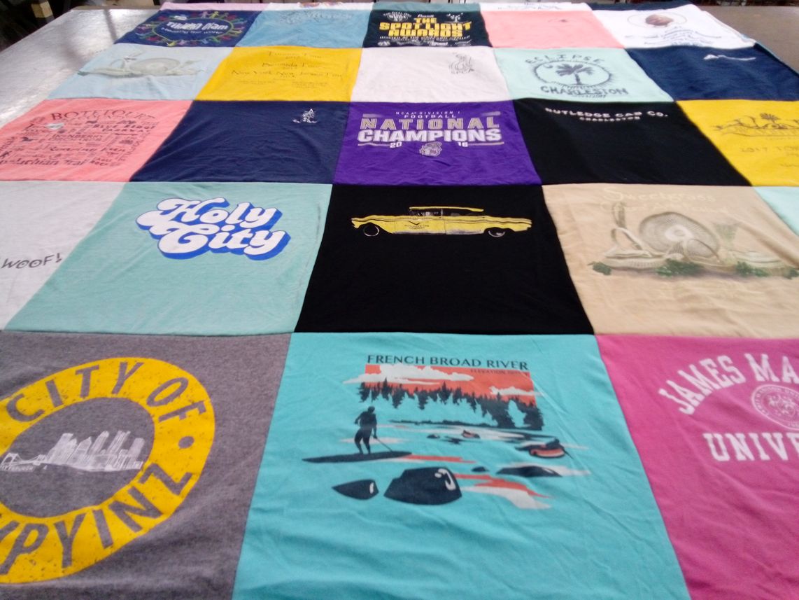 T-shirt quilt from james madison university by Rina from IL