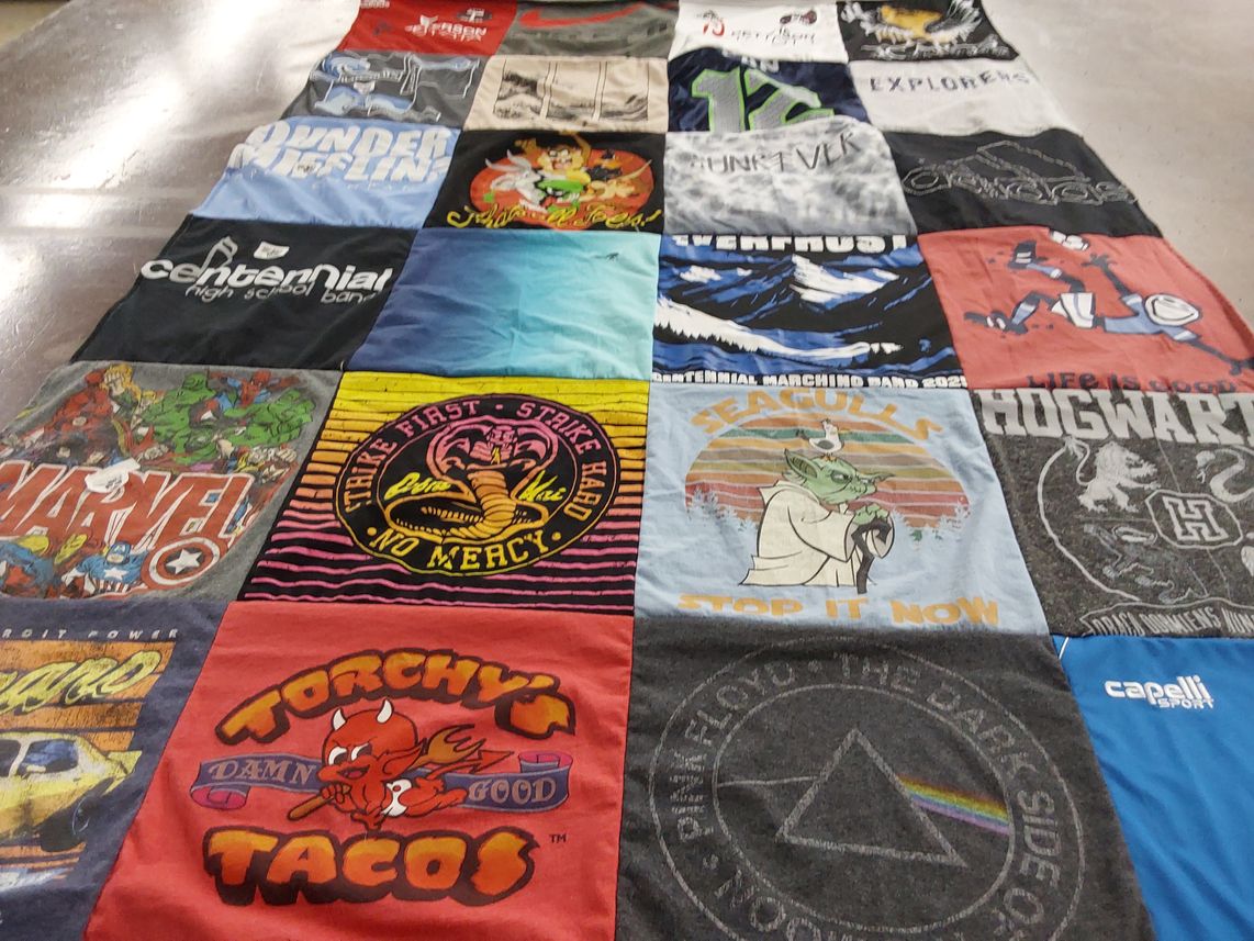 T-shirt quilt from centennial high school by Sara from ID