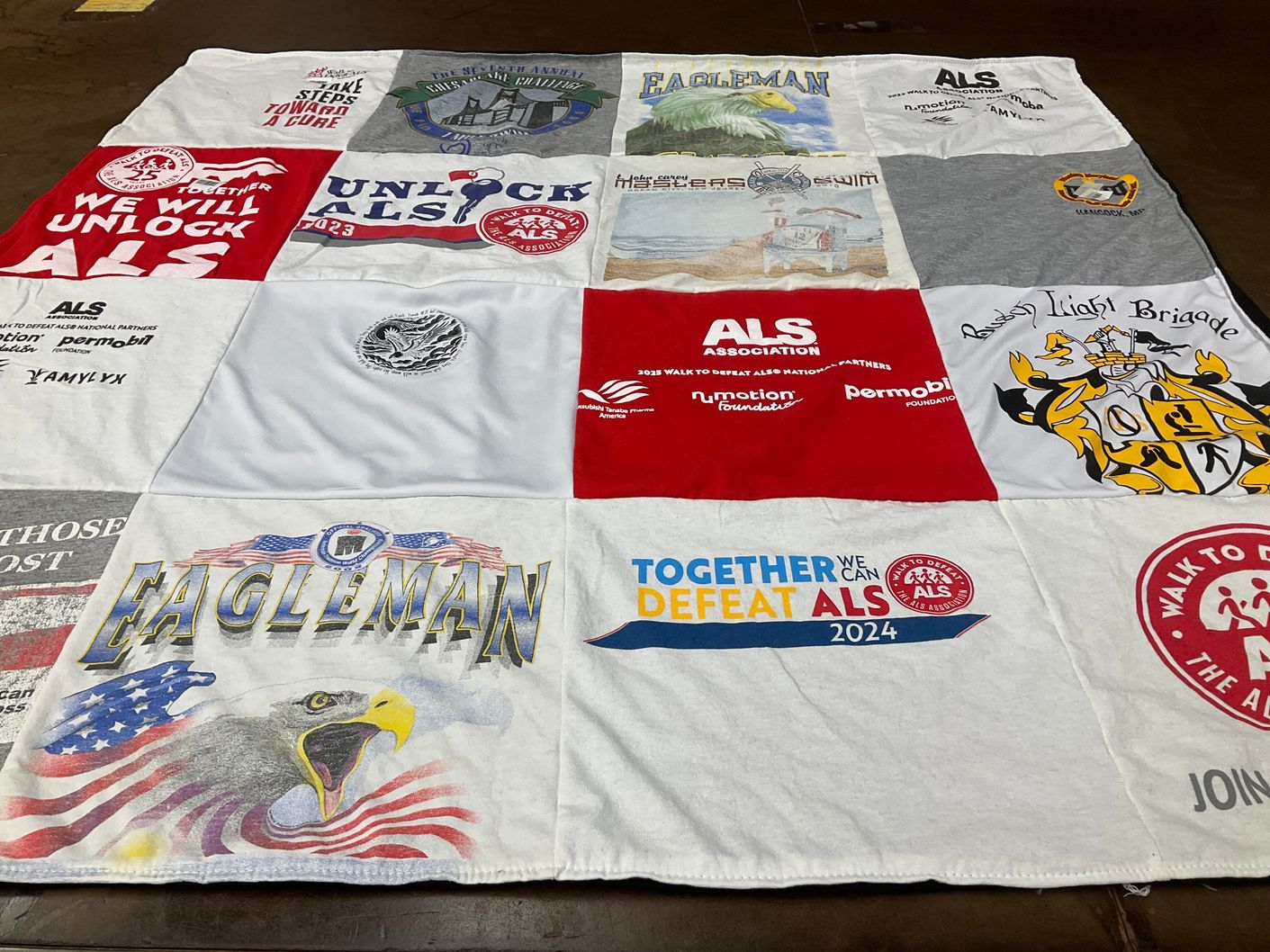 T-shirt quilt with awareness, charity themes by Rebecca from MD