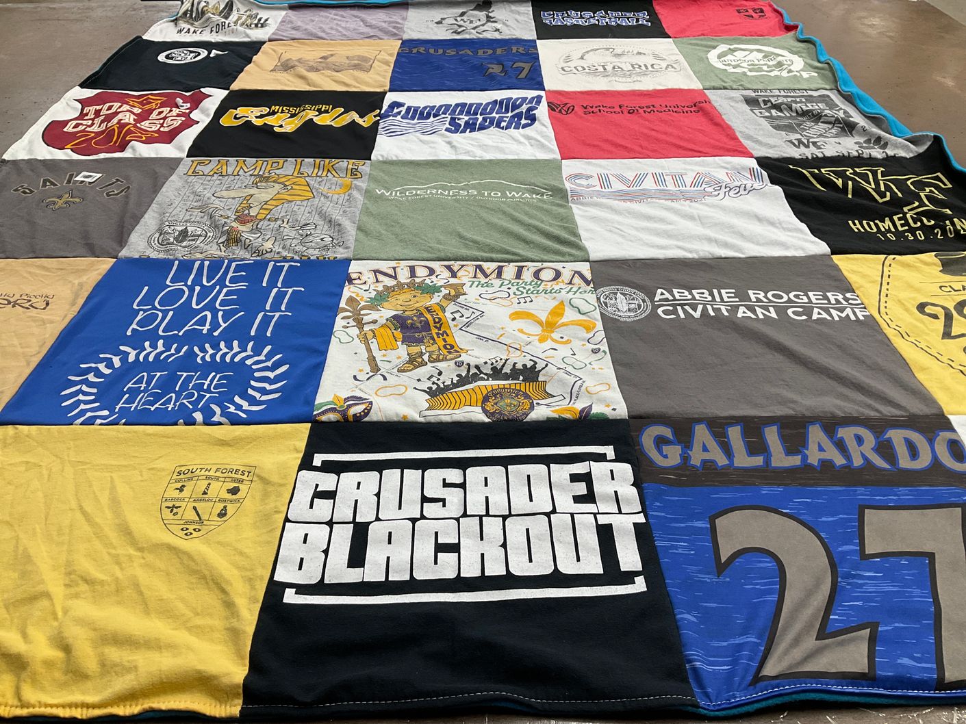 T-shirt quilt from wake forest university by Valentine from LA