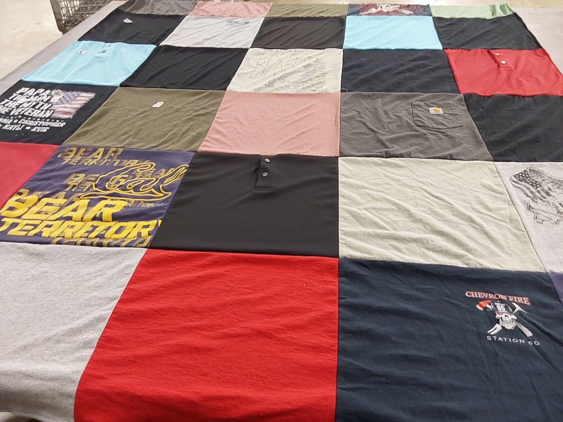 T-shirt quilt from university of california by Ernest from CA