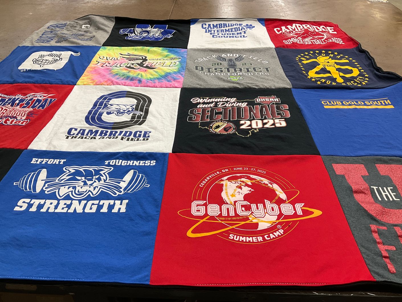 T-shirt quilt from cambridge intermediate school by Misti from OH