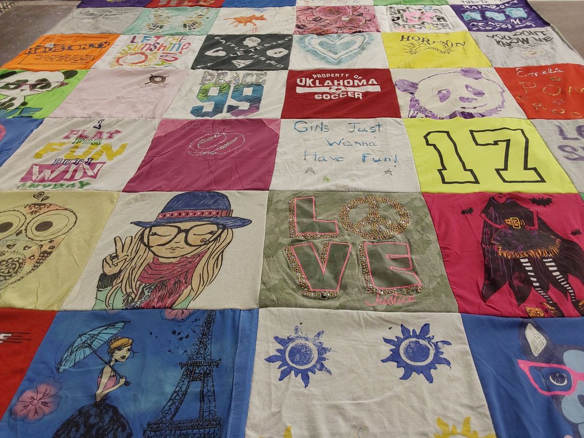 T-shirt quilt from university of oklahoma by Julie from IL