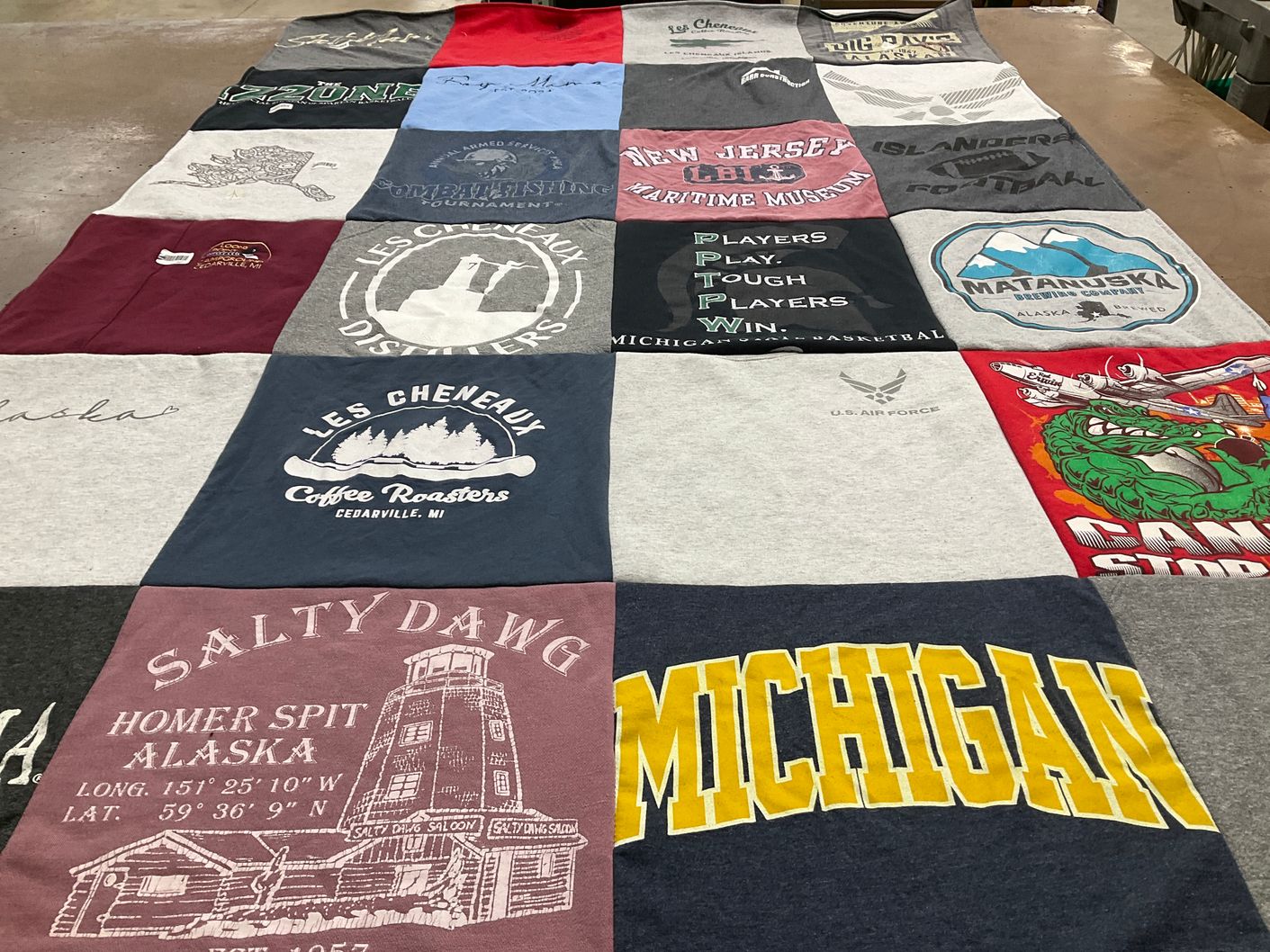T-shirt quilt featuring new jersey islanders football, chicago athletic basketball by Alexis from NJ