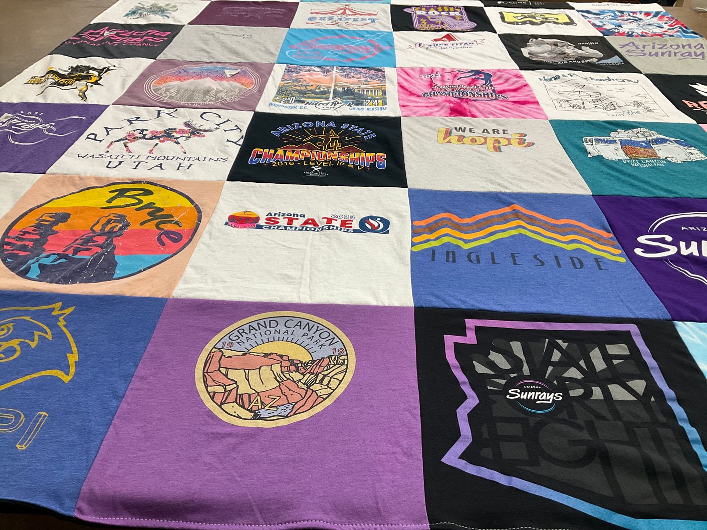 T-shirt quilt from arizona state university by Stasia from AZ