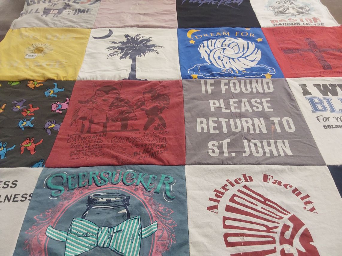 T-shirt quilt from st john's university by Michele from RI