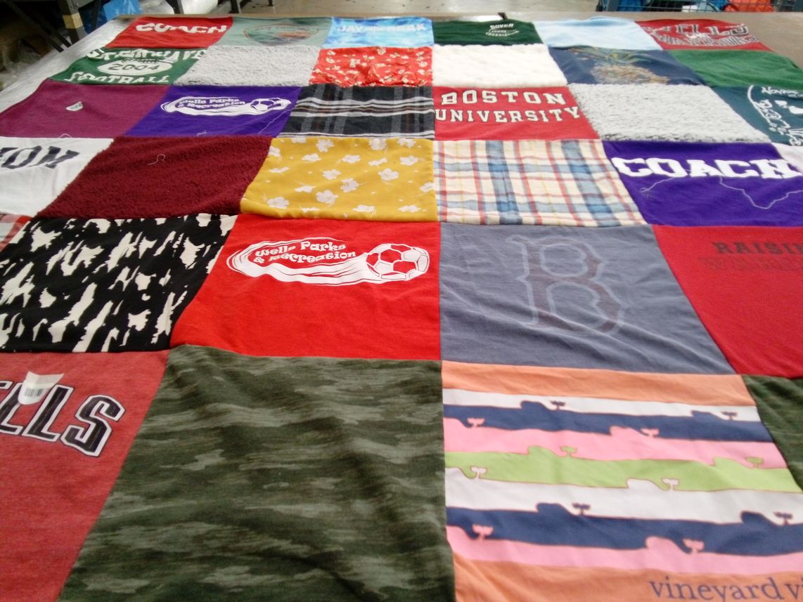 T-shirt quilt from boston university by Kari from ME