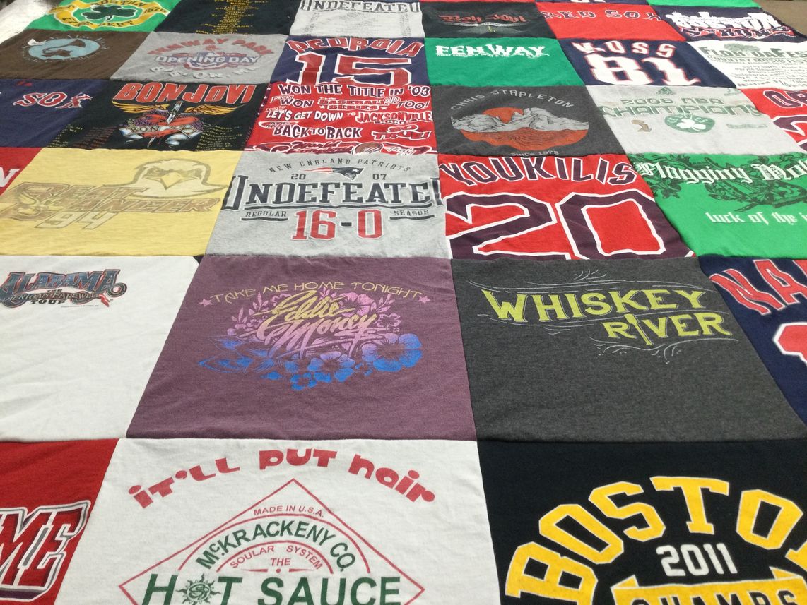 T-shirt quilt featuring new england patriots, boston red sox by Kristen from FL