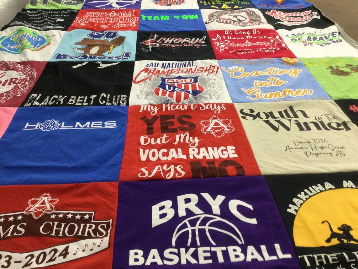 T-shirt quilt from annapolis high school by Carriza from VA