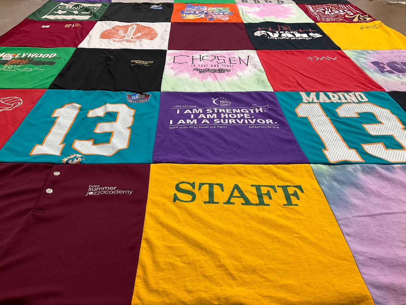T-shirt quilt featuring miami dolphins by Jennifer from FL