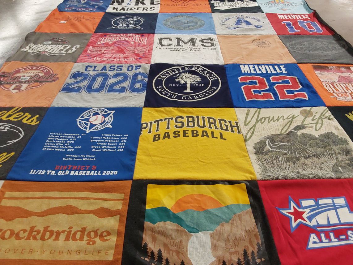 T-shirt quilt featuring pittsburgh baseball, rockbridge raiders by Sarah from VA