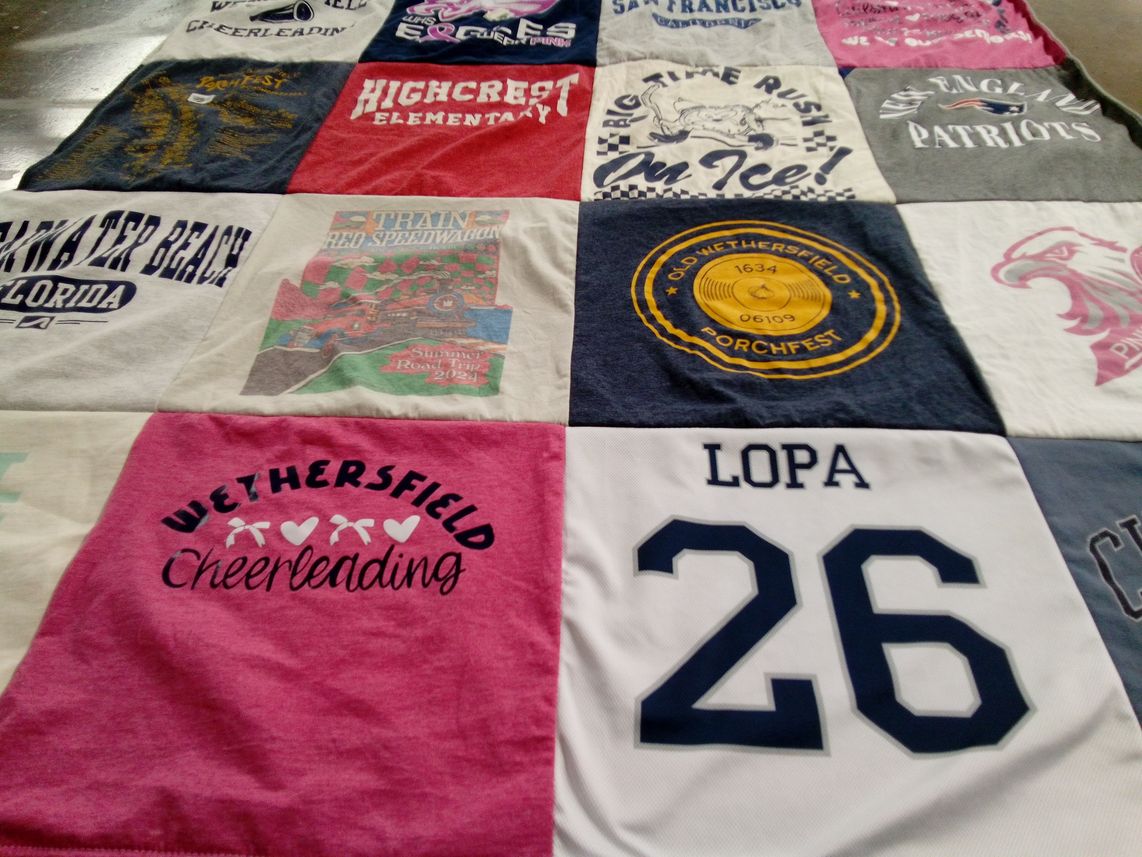 T-shirt quilt featuring new england patriots by Michelle from CT