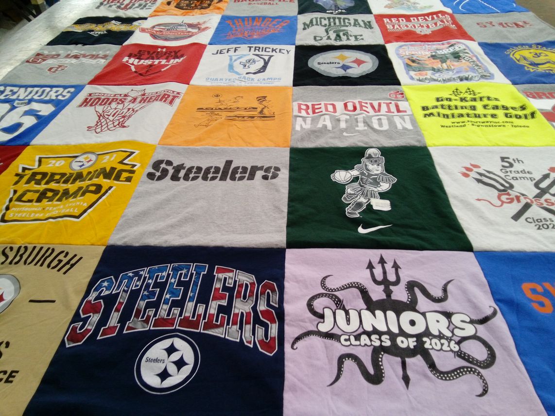 T-shirt quilt featuring pittsburgh steelers by Leah from MI