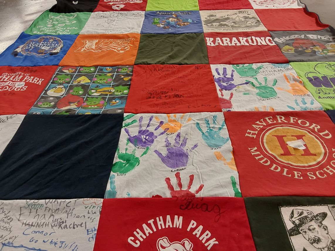 T-shirt quilt from haverford middle school, chatham park by Aaron from PA