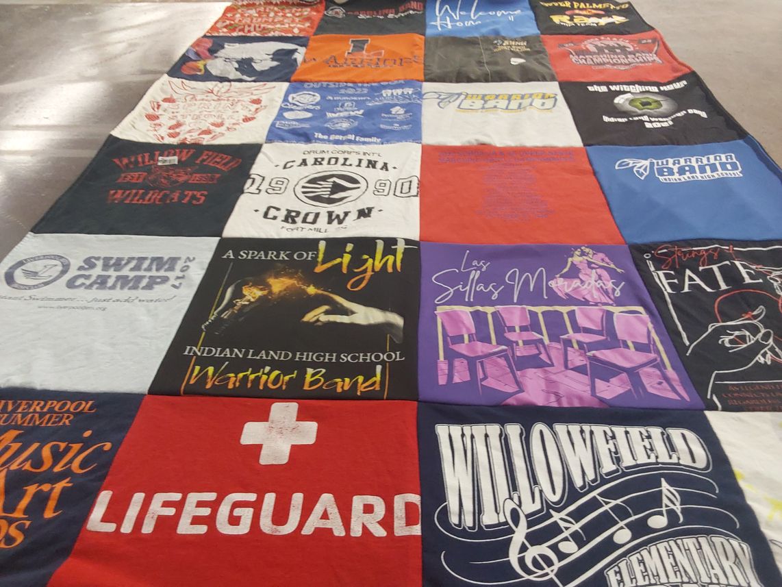 T-shirt quilt featuring willowfield wildcats by Erin from SC