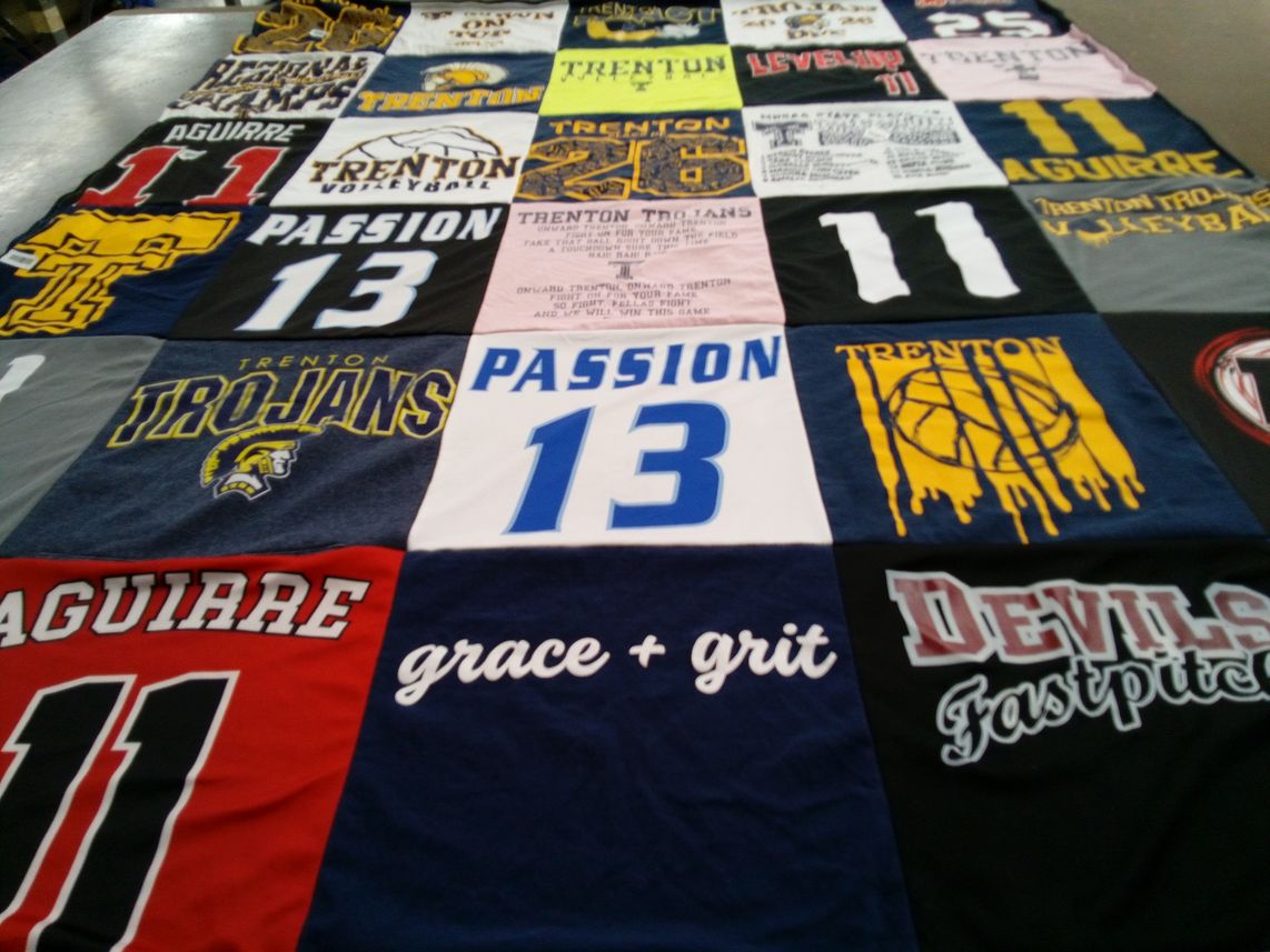 T-shirt quilt featuring trenton trojans, trenton devils by Barbara from MI