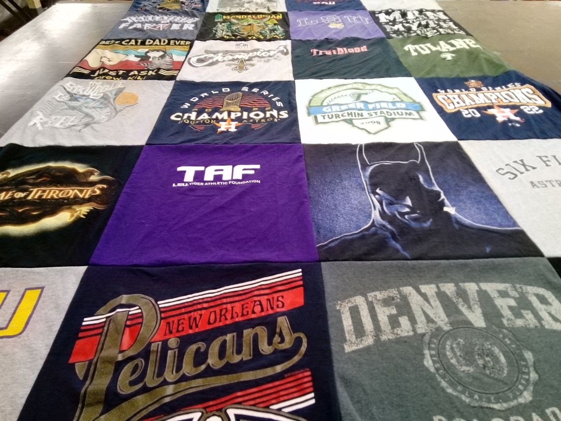 T-shirt quilt featuring new orleans pelicans, houston astros by Pascal from LA