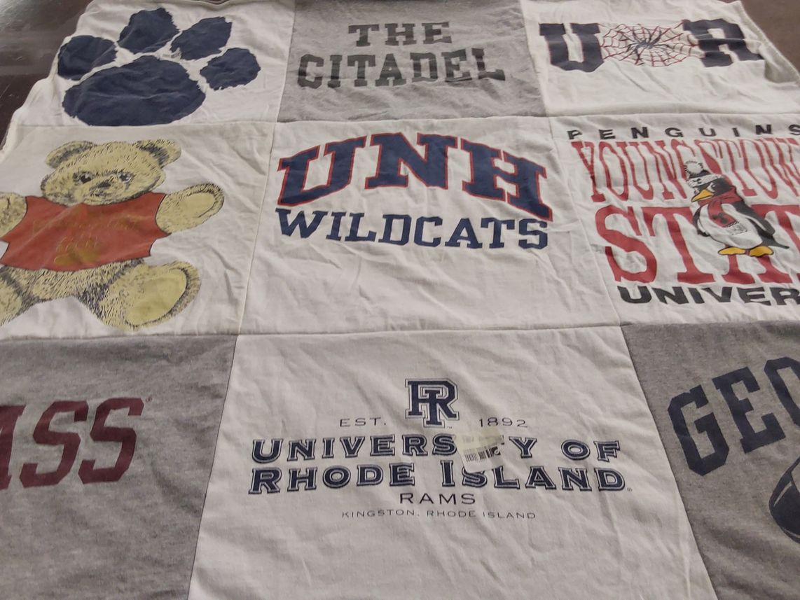 T-shirt quilt featuring university of rhode island rams by Kristin from DE