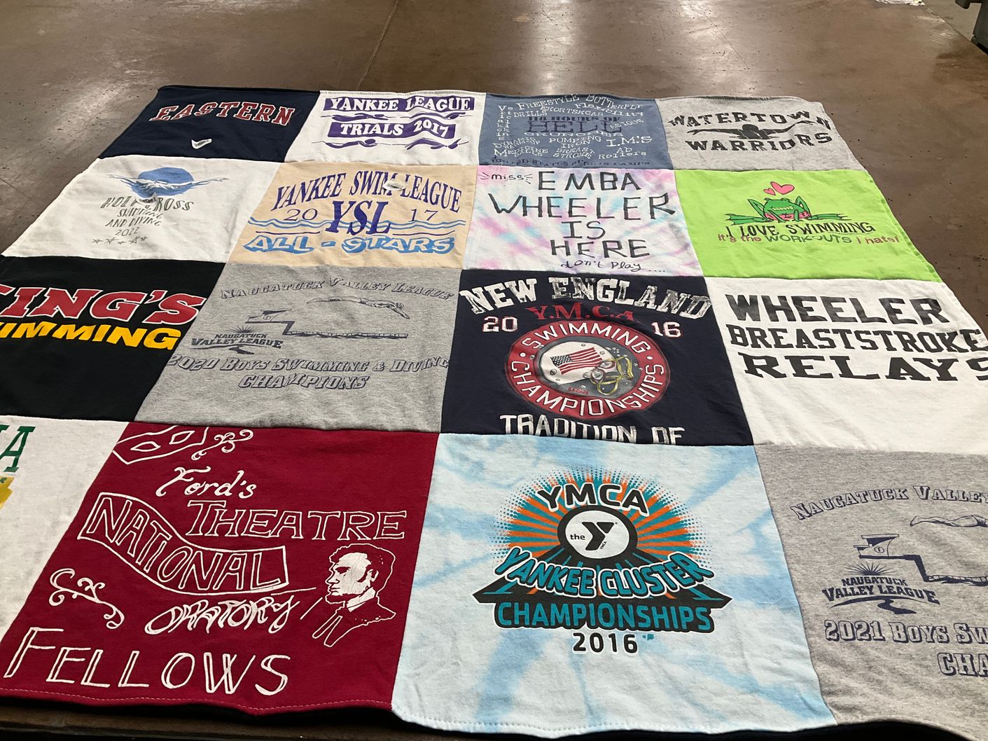 T-shirt quilt featuring watertown warriors by Lauren from CT