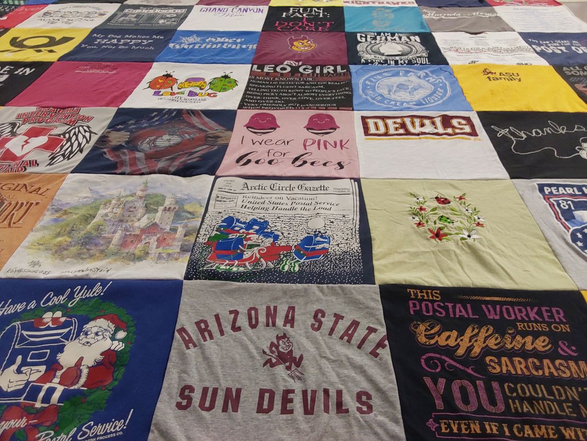 T-shirt quilt featuring arizona state sun devils by Sybille from CA