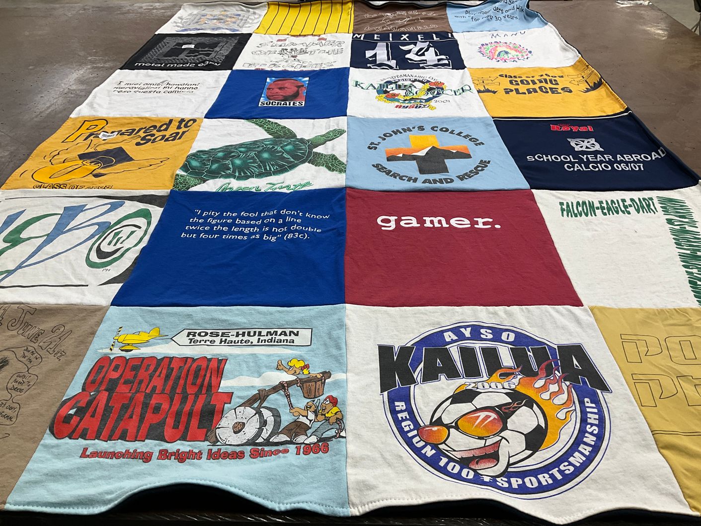 T-shirt quilt featuring kailua soccer by Angela from AZ