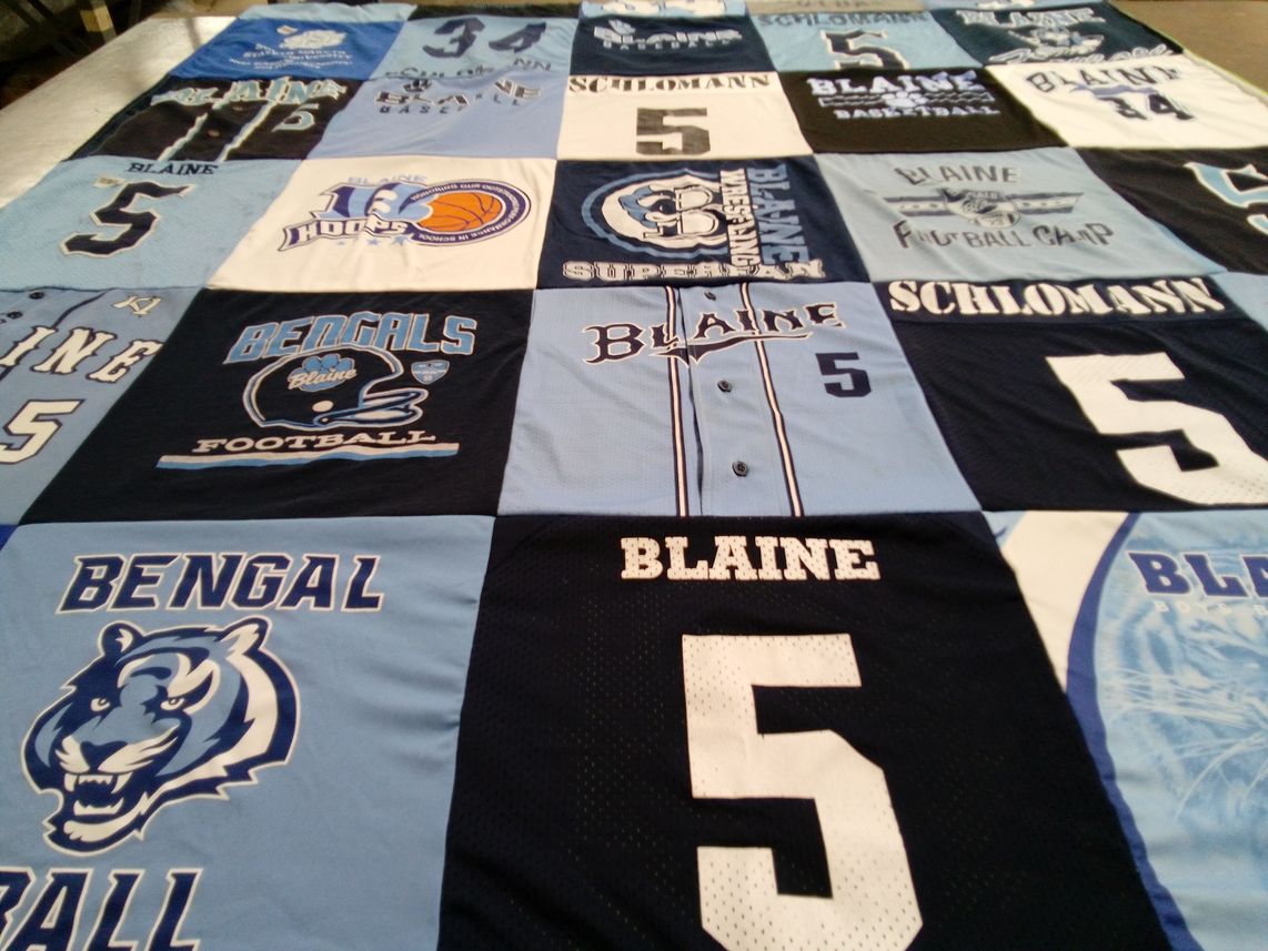 T-shirt quilt featuring blaine bengals, blaine basketball by Danielle from MN