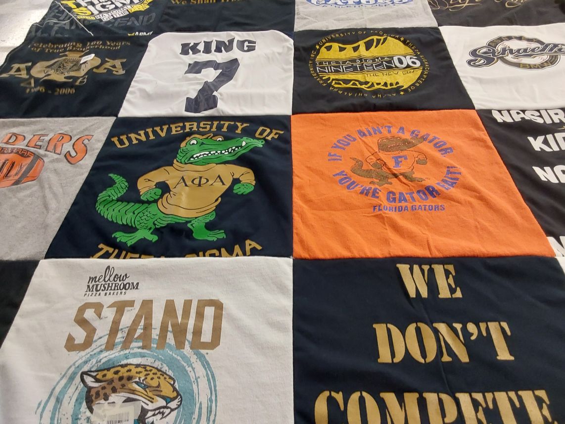 T-shirt quilt featuring florida gators by Sabina from GA