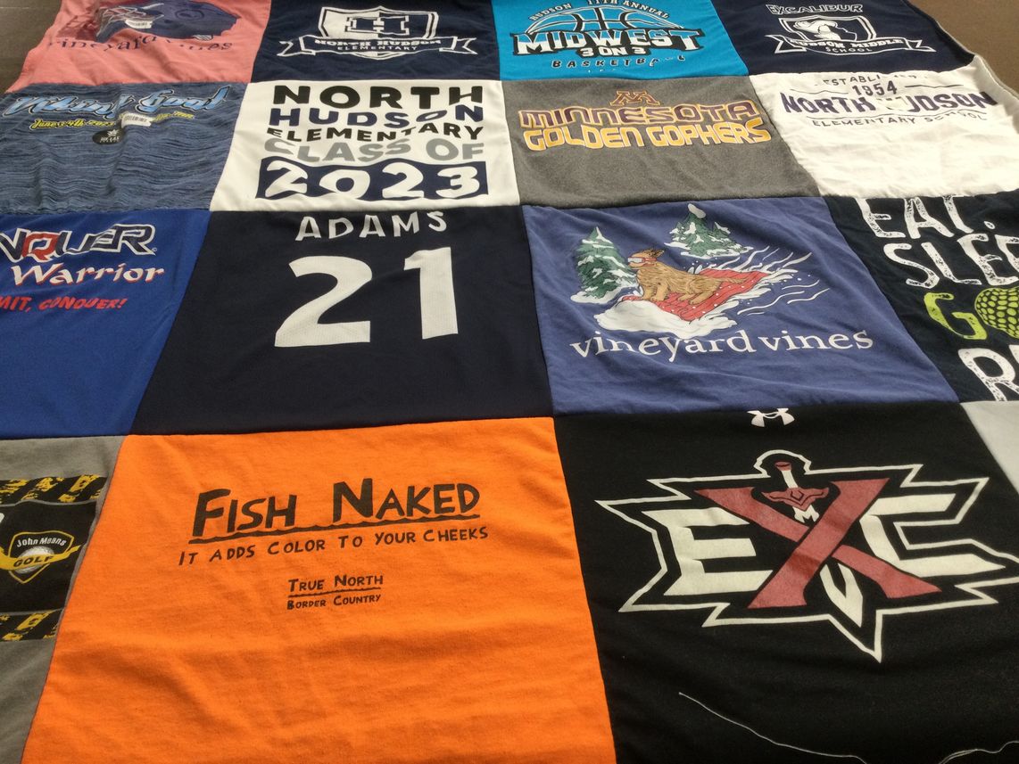 T-shirt quilt featuring minnesota golden gophers, warrior by Amy from WI