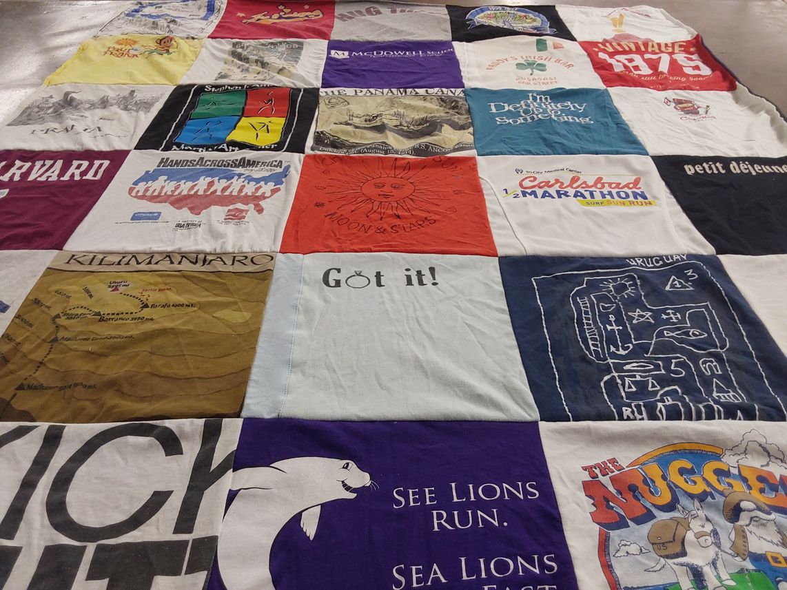 T-shirt quilt from harvard university by Cari from CA