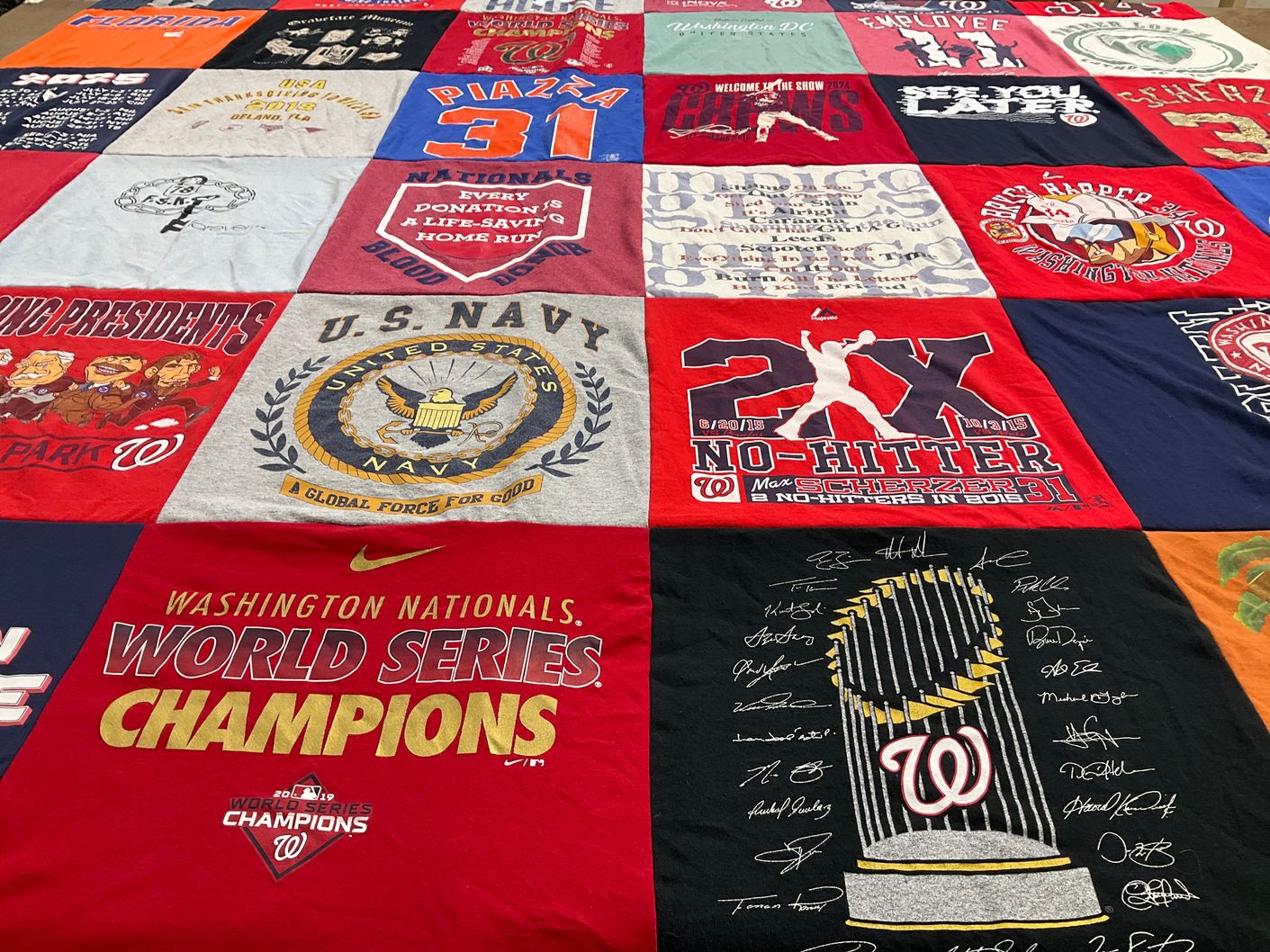 T-shirt quilt featuring washington nationals by Cecily from FL