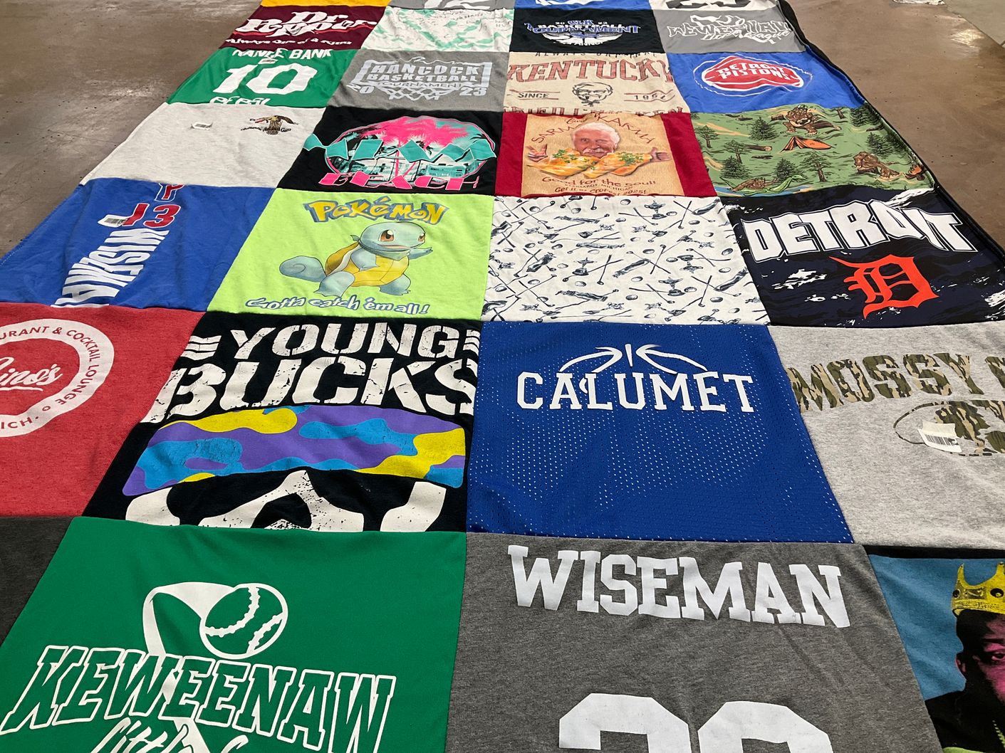 T-shirt quilt from university of kentucky, calumet high school by Drew from MI