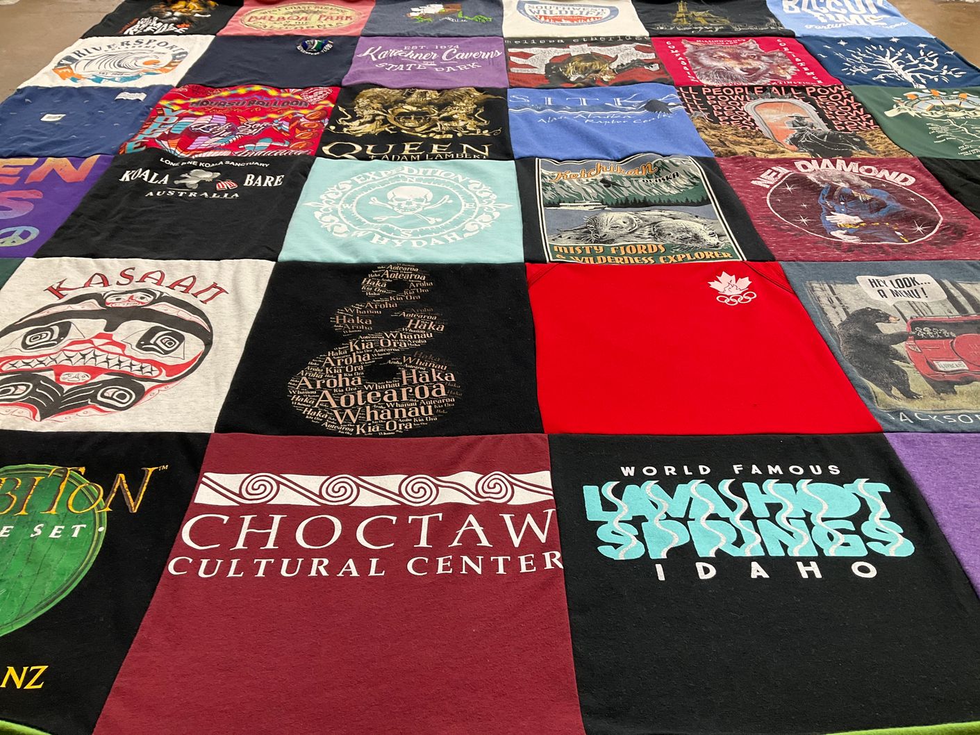 T-shirt quilt with travel, culture themes by Mikhael from AZ