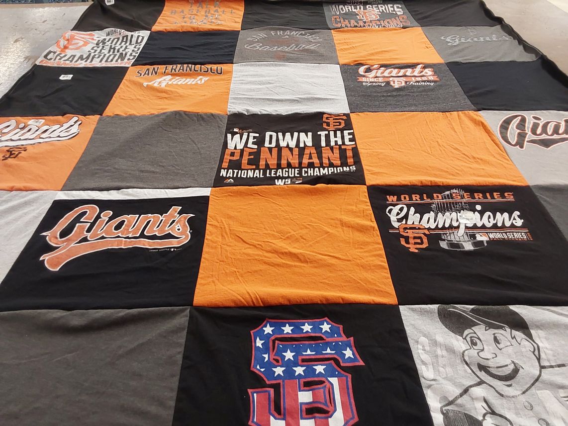 T-shirt quilt featuring san francisco giants by Summer from CA