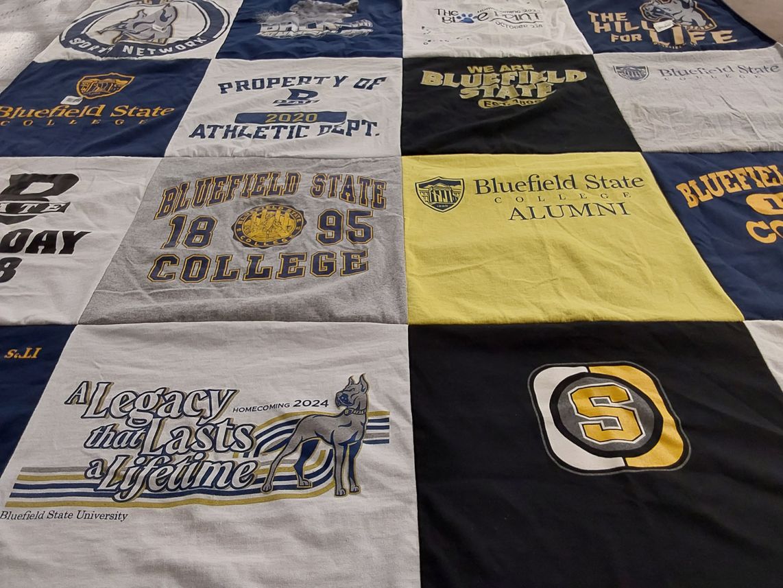 T-shirt quilt from bluefield state college, bluefield state university by Deirdre from WV