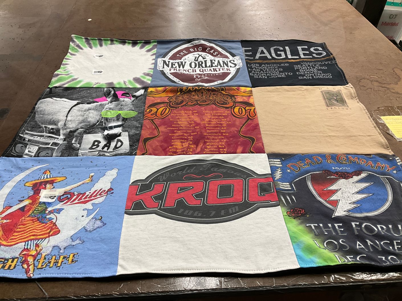 T-shirt quilt with music, festivals themes by Lauren from CO