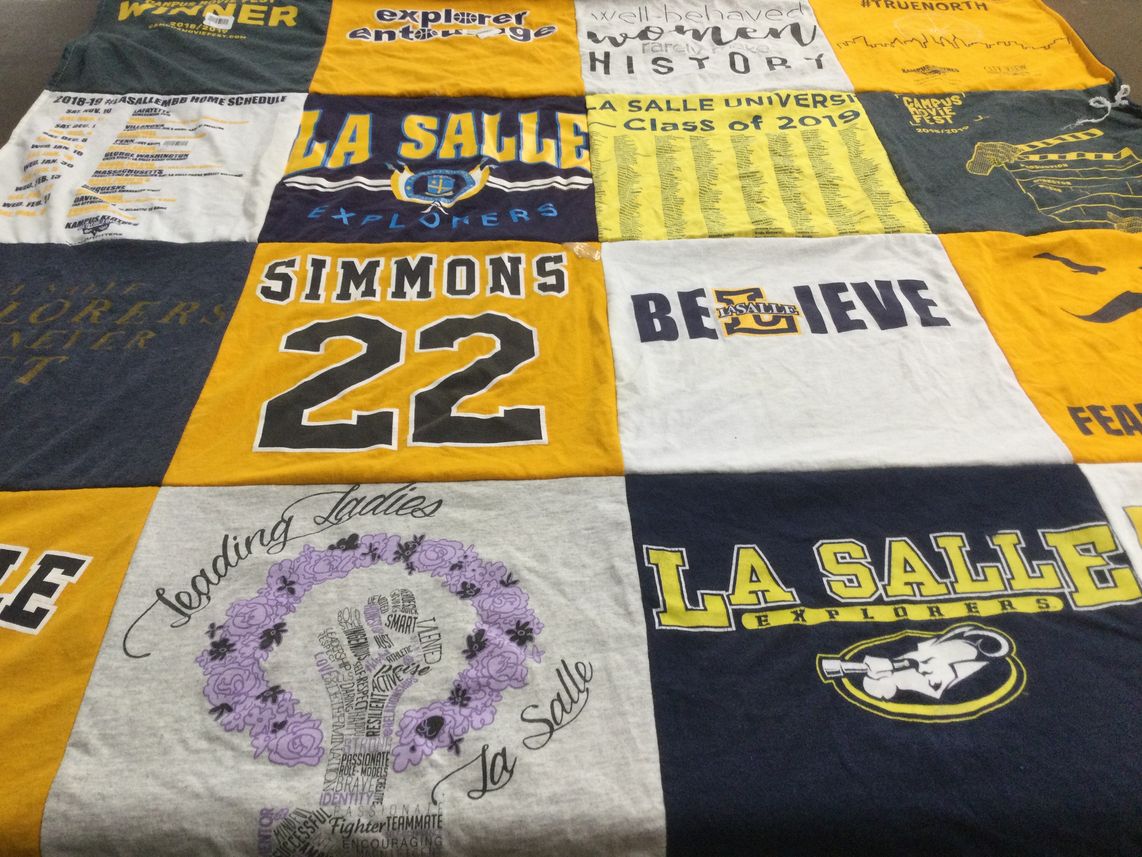 T-shirt quilt featuring la salle explorers by Helen from ME