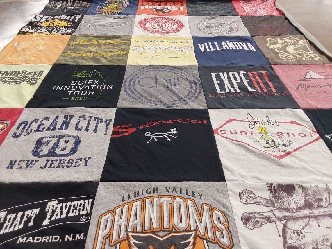 T-shirt quilt from villanova university, lehigh valley phantoms by ALEXANDER from PA