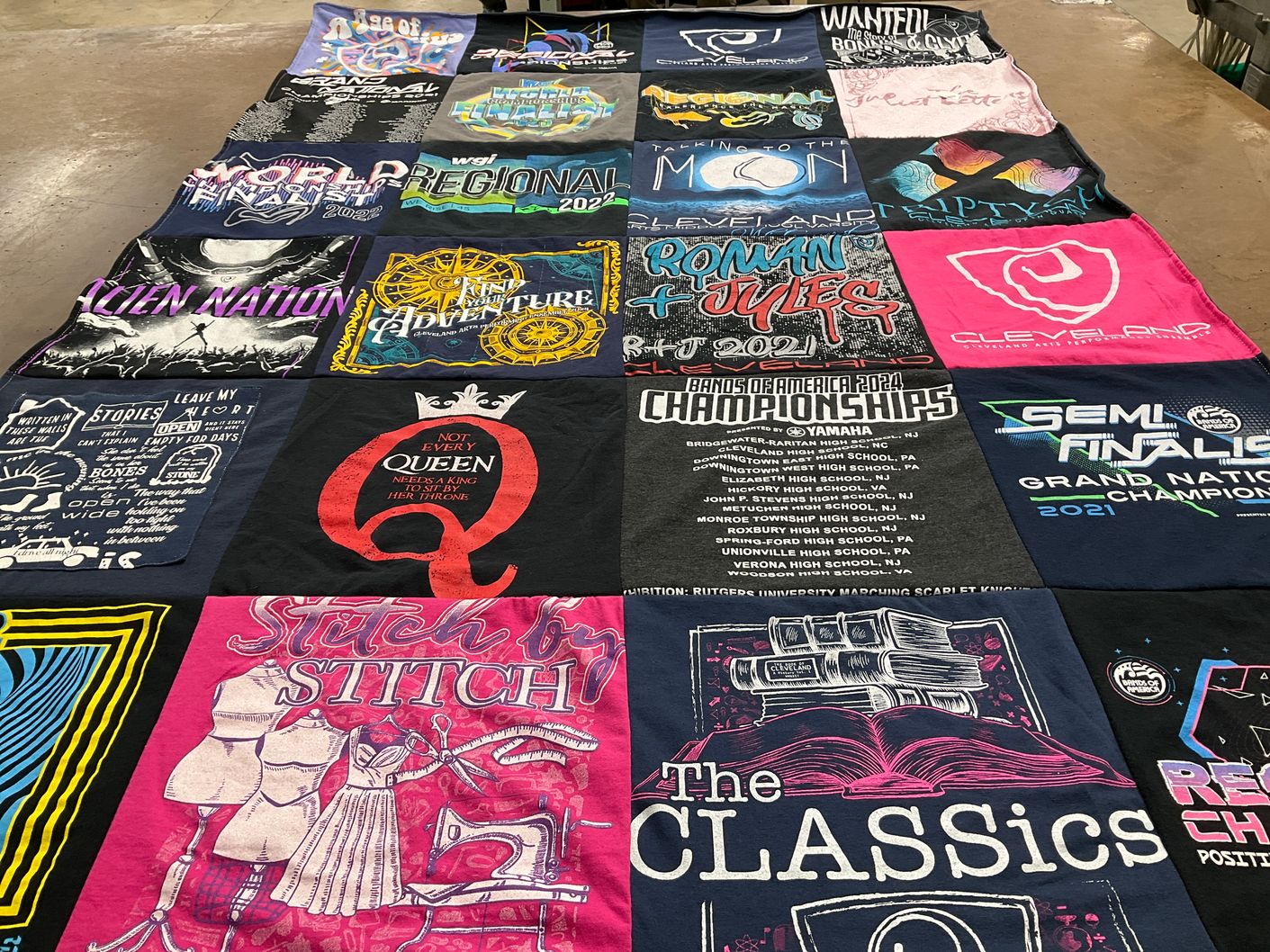 T-shirt quilt from ridgewood high school, clevland high school by Kim from NC