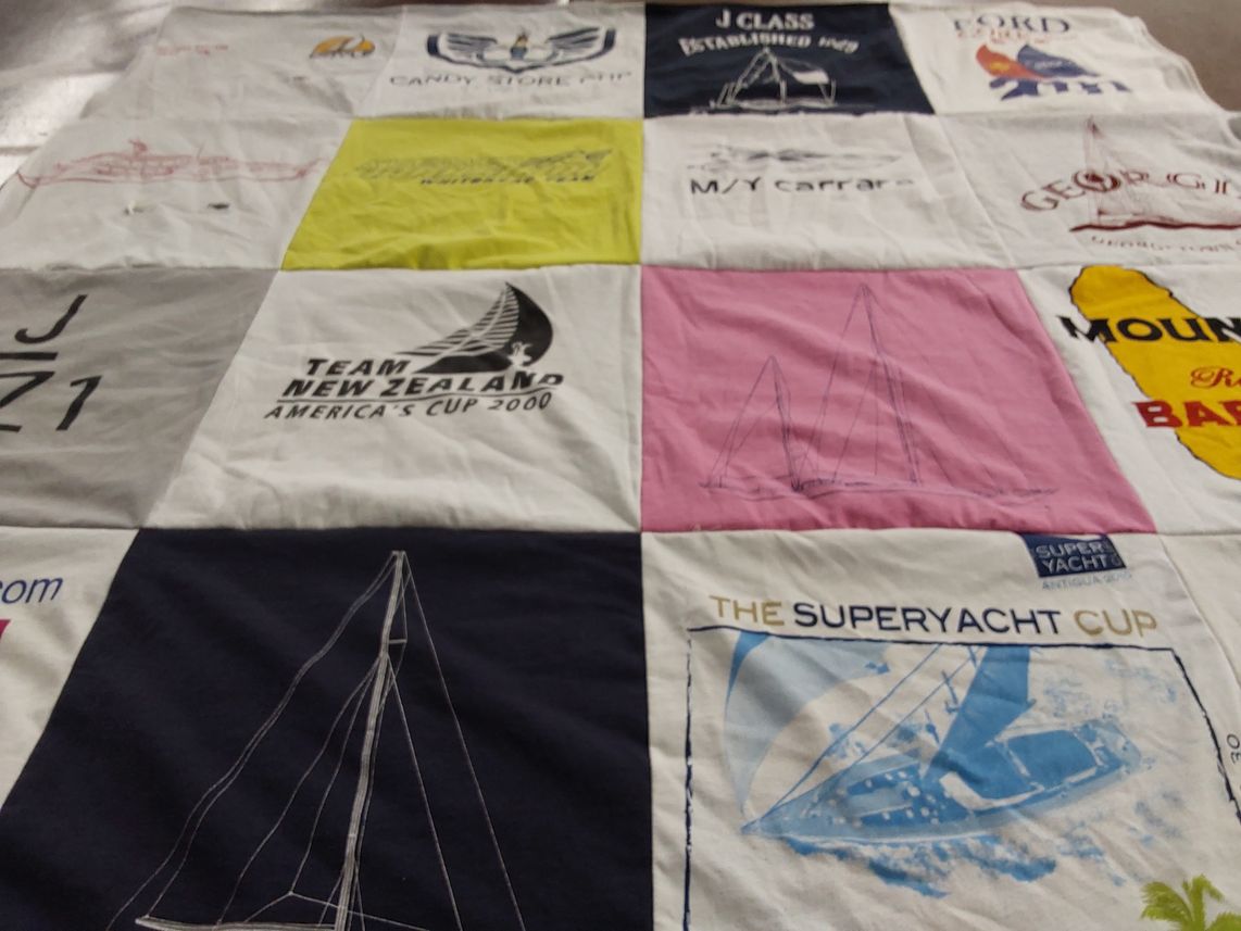 T-shirt quilt with sailing, yachting themes by paul from GA