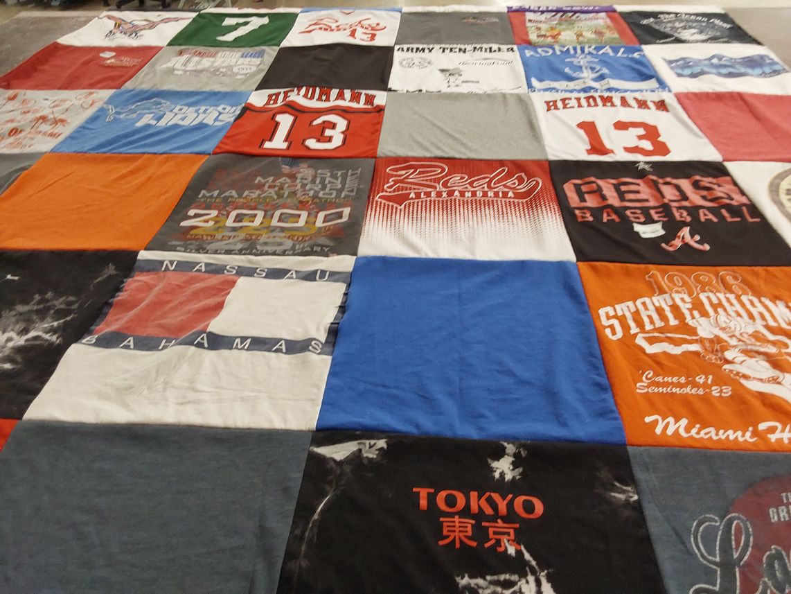 T-shirt quilt featuring reds baseball by Jodee from VA