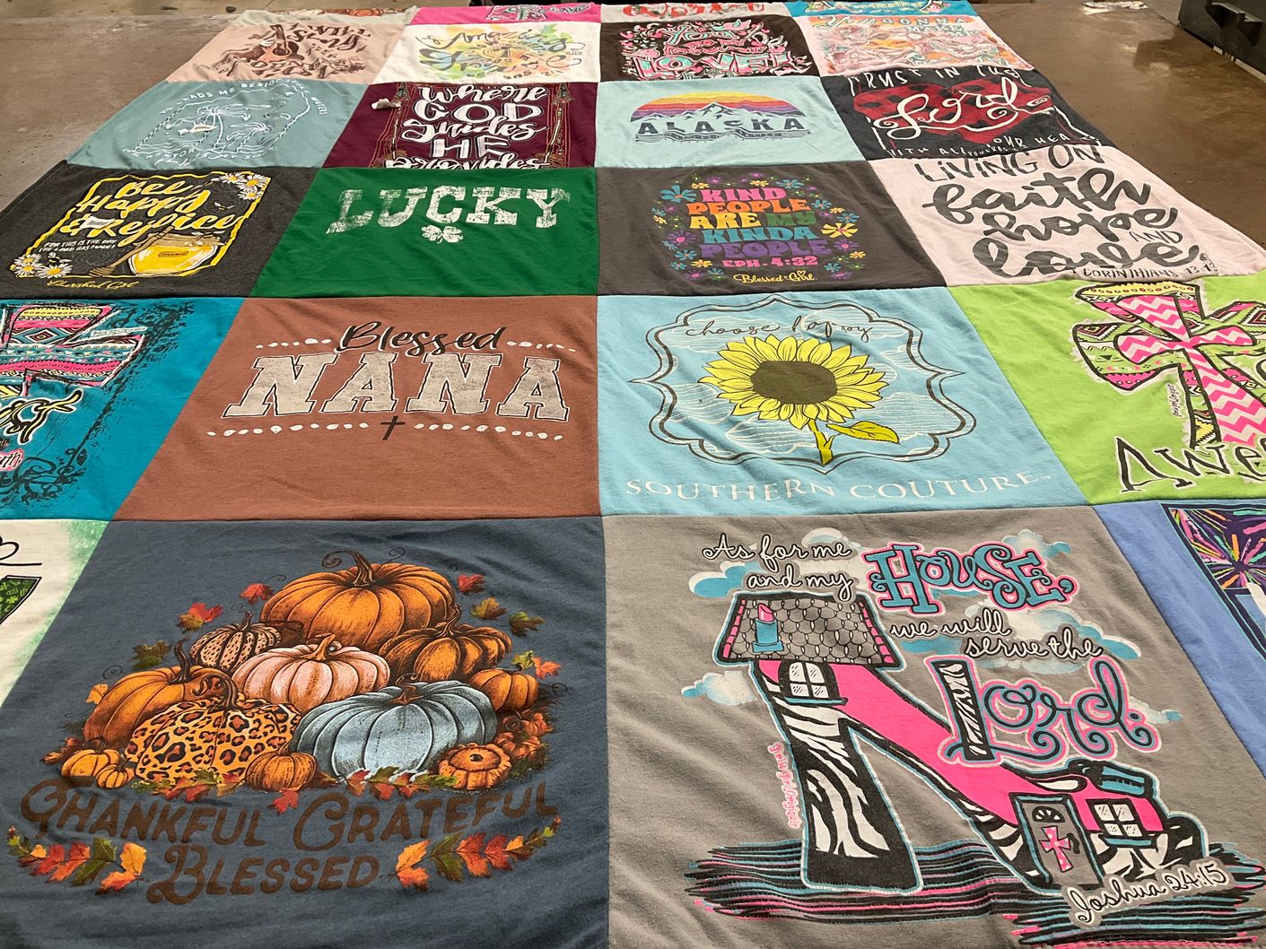 T-shirt quilt with faith, family themes by Aimee from TN
