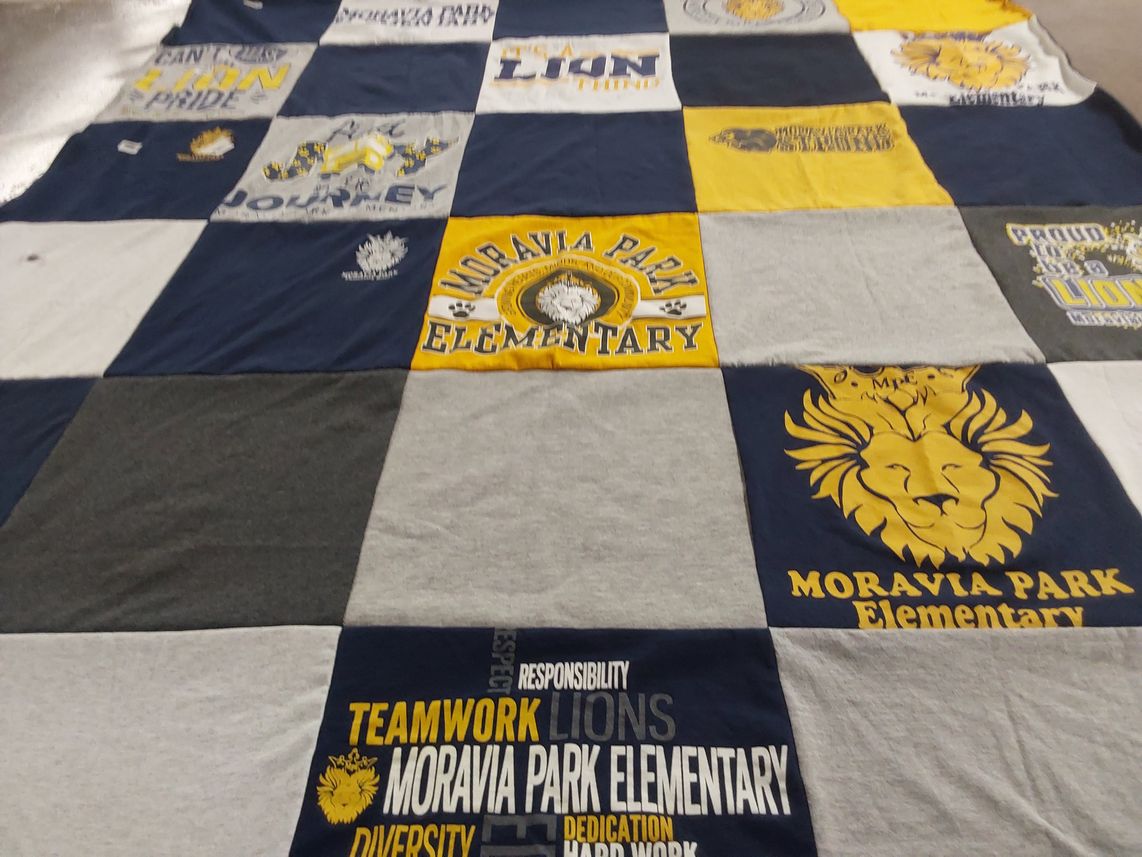T-shirt quilt from moravia park elementary by Susan from MD