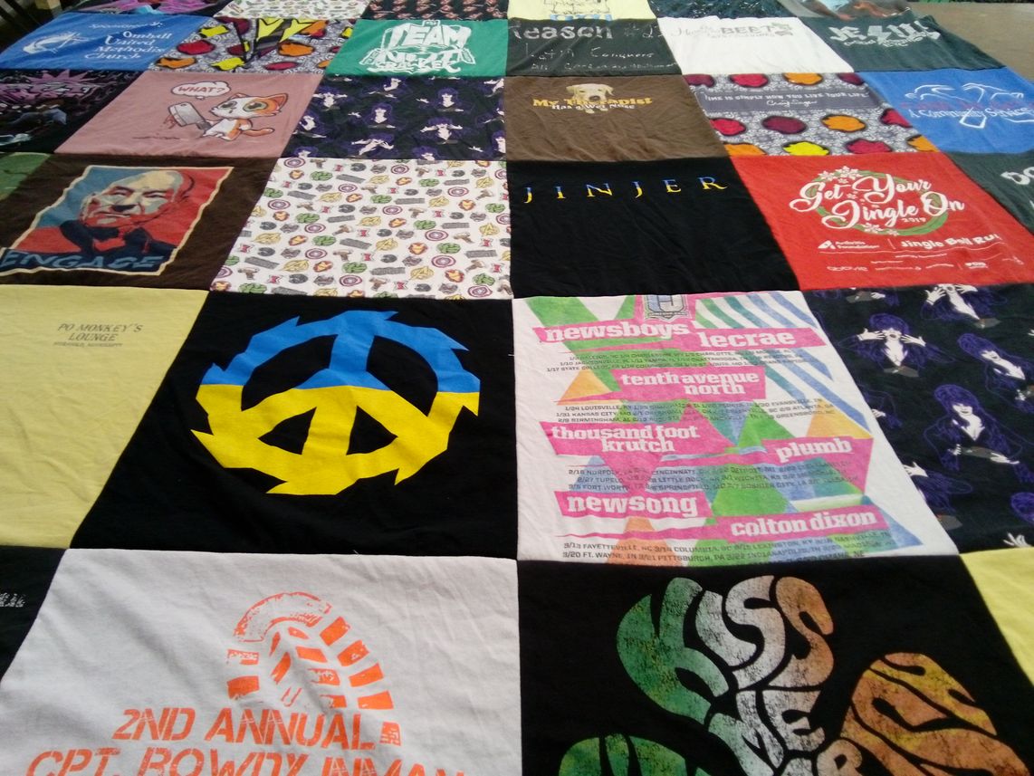 T-shirt quilt with music, community events themes by jason from TX