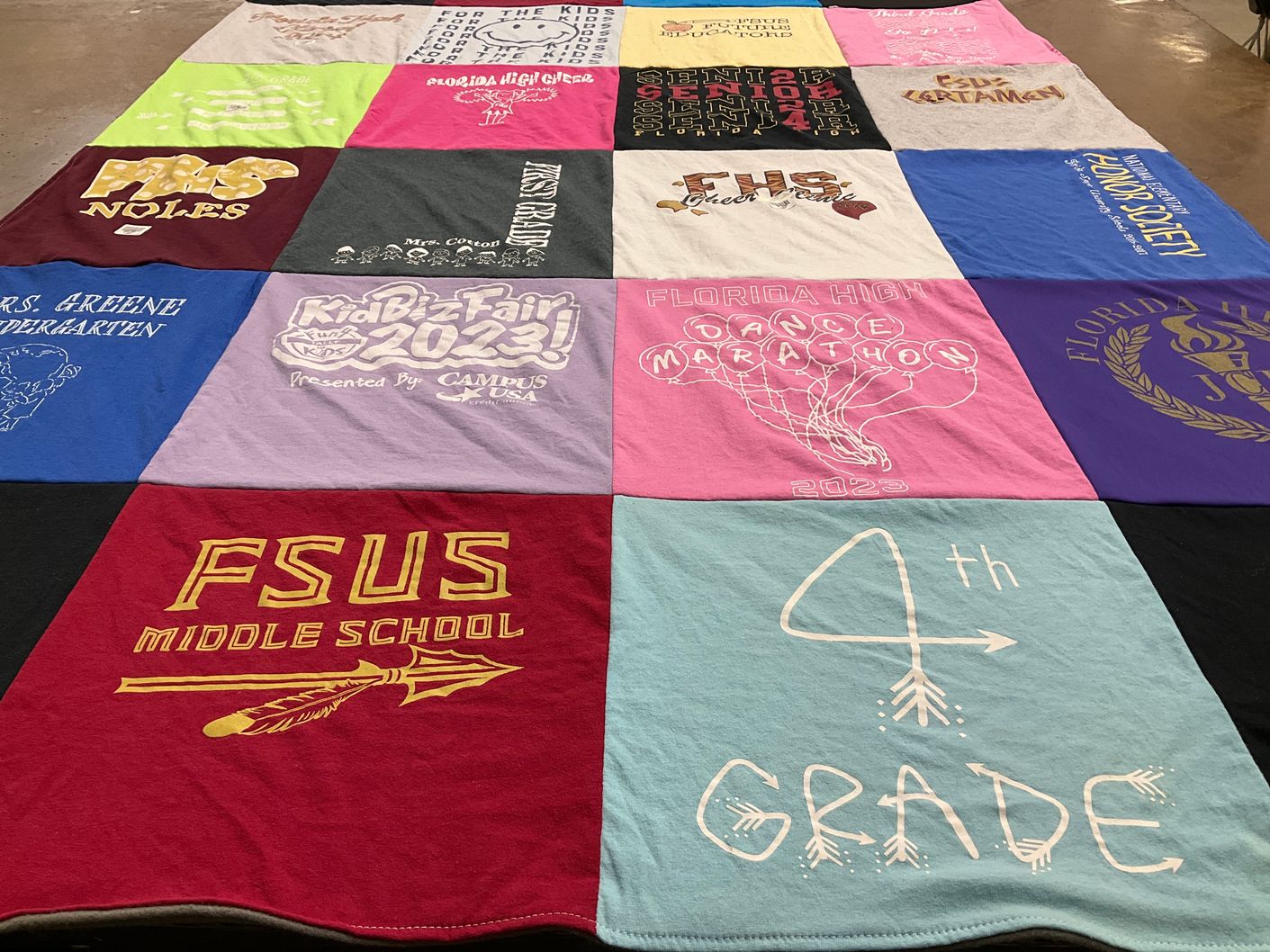 T-shirt quilt from florida state university school by Cindy from FL